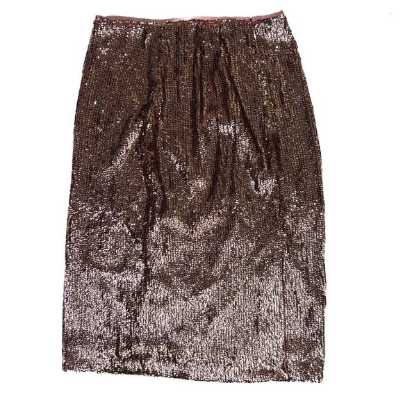 J. Crew Rose Gold Sequins Pencil Midi Skirt Holiday Party Size 0 - NWT - Picture 3 of 8